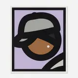 Paper Head 3 (from the Paper Heads series) by Julian Opie, 2019, laser-cut archival Museum Board relief in artist's frame, sold Sep 2023