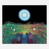 Scott Kahn, Spring Moon, Grant Street, 2021, screenprint in colors with hand-finishing in oil paint on Somerset Tub-Sized