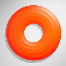 Josh Sperling, Donut lamp (orange), 2020, thermoformed plastic