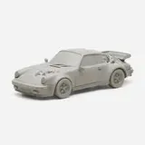 Daniel Arsham, Eroded 911 Turbo Porsche (gray), 2020, selenite, quartz specimens