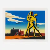 Mark Kostabi, Yesterday's Here, 2001, screenprint in colors