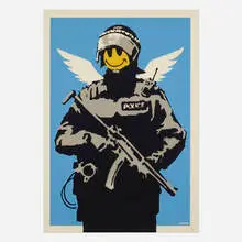 Banksy, Flying Copper, 2004, screenprint in colors
