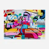 Pose, Triumph, 2021, screenprint in colors on Stardream Crystal
