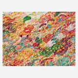 Ayako Rokkaku, Untitled, 2022, UV-cured pigment print with screenprint varnish on Somerset Tub-Sized Satin Radiant White