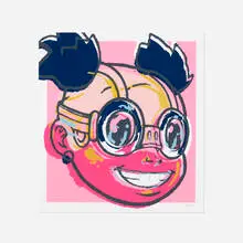 Hebru Brantley, Lilac (Red and Pink), 2020, screenprint in colors