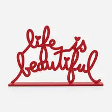 Thierry Guetta, Life is Beautiful III (Red), 2022, enameled steel