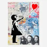 Thierry Guetta, Life is Beautiful (unique), 2023, screenprint in colors with hand-painted elements
