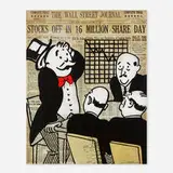 Nelson De La Nuez, Wall Street Panic, 2015, mixed media on canvas