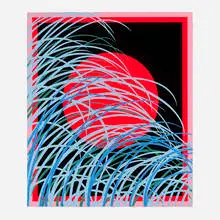 Sam Friedman, Untitled (Beach Print No.2), 2021, screenprint in colors on Mohawk Superfine UltraWhite
