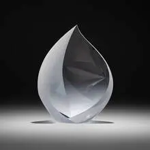 Afterglow by Christopher Ries, 1989, cut, ground, and polished optical crystal, sold May 2025