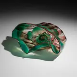 Viridian Seaform Set with Windsor Red Lip Wraps by Dale Chihuly, 1986, hand-blown glass, sold May 2025