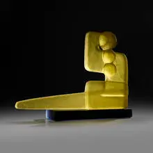 Rick Beck, Yellow Recline, 2013, cast and sand-blasted glass