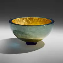 John Lewis, Large glass bowl, 2016, cast glass, gold leaf