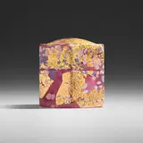 Kyohei Fujita, Kazaribako (Ornamented Box), c. 1995, mold-blown glass, gold and silver leaf