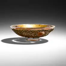Michael Glancy, Sanctum Star X, 1992, amber blown glass, copper electroplate, gold leaf