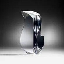 Embrace by Christopher Ries, 1994, cut, ground, and polished optical crystal, sold May 2025