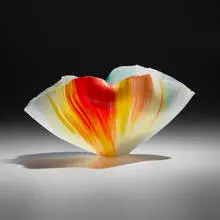 Toots Zynsky, Untitled, filet de verre fused and thermo-formed glass threads