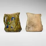 George E. Ohr and Joseph F. Meyer, Vine pitchers, set of two, 1892-94, glazed and bisque earthenware