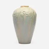 Van Briggle Pottery, Large vase with poppies, 1906, glazed earthenware