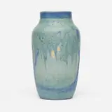 Anna Frances Simpson for Newcomb College Pottery, Scenic vase with live oaks, Spanish moss, and full moon