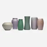Marblehead Pottery, Collection of six vases, c. 1920, glazed earthenware