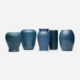 Marblehead Pottery, Collection of five vases, c. 1920, glazed earthenware