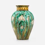 John Bennett, Vase with snowdrops, 1877, glazed earthenware
