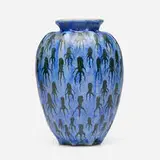 Martin Brothers Pottery, Vase with stylized sea creatures, 1906, salt-glazed stoneware