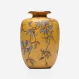 Martin Brothers Pottery, Vase with clematis and butterflies, 1898, salt-glazed stoneware