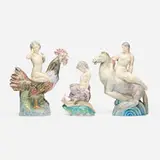 Charles Vyse, Collection of three works, c. 1925, hand-painted and glazed earthenware