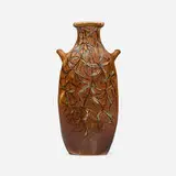 Martin Brothers Pottery, Vase with willow leaves, 1903, salt-glazed stoneware