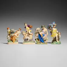Charles Vyse, Collection of four works, 1921-27, hand-painted glazed earthenware