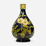 Doulton Lambeth, Vase with hibiscus, 1876, glazed earthenware