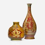 Pilkington, Royal Lancastrian vases, set of two, 1920, luster-glazed earthenware