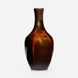 Tiger Eye Paris Exposition vase with sparrows by Kataro Shirayamadani for Rookwood Pottery, 1900, glazed earthenware, sold May 2025