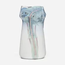 Large reticulated vase with dandelions by Per Algot Erikson for Rörstrand, c. 1900, carved and glazed porcelain, sold May 2025