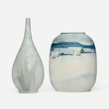 Nils Lundström for Rörstrand, Vases, set of two, c. 1900, glazed porcelain