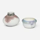 Rörstrand, Reticulated vase and low bowl, c. 1900, carved and glazed porcelain