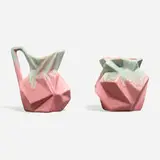 Reuben Haley for Muncie Pottery, Ruba Rombic creamer and open sugar bowl, set of two