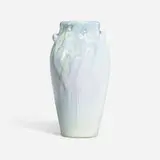 Iris Glaze vase with cherry blossoms and branch-form handles by Clara Lindeman for Rookwood Pottery, sold Jun 2023