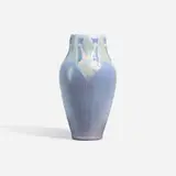 Vase with stylized irises by Corinne Marie Chalaron for Newcomb College Pottery, 1925, glazed earthenware, sold Jun 2023