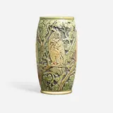 Weller Pottery, Rare Selma vase with owls and gingko tree