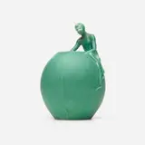 Rare Z-Line Modeled Mat figural vase by Anna Marie Valentien for Rookwood Pottery, sold Jun 2023