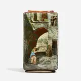 Scenic vase with woman sweeping the street by Yefgheni Morand for Haviland & Co., sold Jun 2023