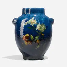 Haviland & Co., Vase with flowers, butterflies and figural handles