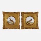 Barr Flight & Barr, Worcester ornithological plaques, set of two, c. 1820, glazed and painted porcelain