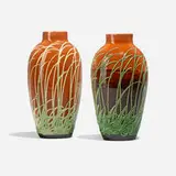 Max Laeuger for Tonwerke Kandern, Vases with tall grass, set of two