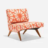 Directional lounge chair by Paul McCobb, c. 1950, upholstery, ash, sold Sep 2022