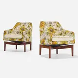 Jens Risom, Swivel lounge chairs, pair