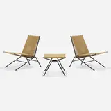 Allan Gould, Lounge chairs, pair and stool